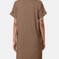 Zenana Rolled Short Sleeve V-Neck Dress - Brand Zenana