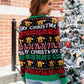 Christmas Themed Printed Round Neck Long Sleeve Sweater