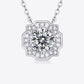 1 Carat Moissanite Flower Shape Pendant Chain Necklace