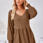 Full Size V-Neck Lantern Sleeve Blouse