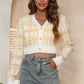 V-Neck Cropped Button-Up Cardigan