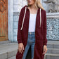 Full Size Zip-Up Longline Hoodie with Pockets