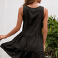 Women's Tassel Tie Lace Trim Sleeveless Dress