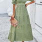 Tie Back Short Sleeve Tiered Dress
