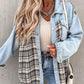 Plaid Button Up Dropped Shoulder Jacket