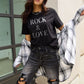 Simply Love Full Size ROCK ＆ LOVE Short Sleeve T-Shirt