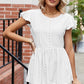 Tied Ruffled Round Neck Peplum T-Shirt