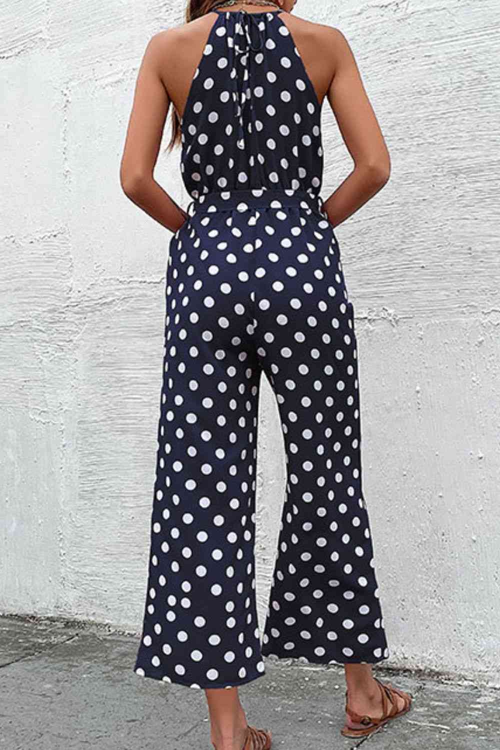 SavannahJayJumpers Polka Dot Grecian Wide Leg Jumpsuit