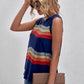 Women's Sarah Full Size Printed Side Slit Round Neck Tank