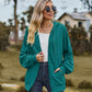 Zip Up Drawstring Long Sleeve Hooded Jacket