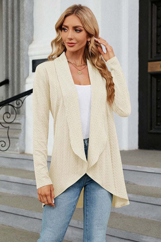 LakenLea Full Size Open Front Long Sleeve Cardigan