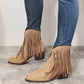 Legend Women's Fringe Cowboy Western Tan Ankle Boots