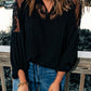 Women's Full Size Embroidered Tie-Neck Puff Sleeve Blouse