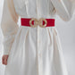 Women's Geometric Buckle Elastic Wide Belt