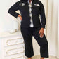 Double Take Plaid Collared Dropped Shoulder Jacket