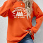Christmas Themed Round Neck Graphic Long Sleeve Sweatshirt