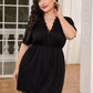 Plus Size Lace Trim Deep V Night Dress