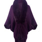 One Size Fringe Detail Long Sleeve Ribbed Poncho