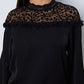 Leopard Frill Flounce Sleeve Blouse