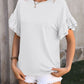 Ruffled Round Neck Short Sleeve Blouse