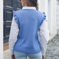 Round Neck Ruffled Sweater Vest