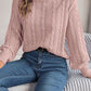 Cable-Knit Turtleneck Dropped Shoulder Sweater