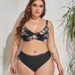 Sammi Plus Size Printed V-Neck Drawstring Bikini Set