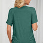 Ruched V-Neck Short Sleeve T-Shirt