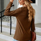 Full Size Notched Neck Long Sleeve Buttoned Blouse