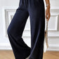 Drawstring Wide Leg Pants with Pocketed