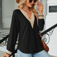 V-Neck Long Sleeve Blouse