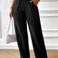 Drawstring Wide Leg Pants with Pocketed