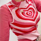 Heart Mock Neck Sweater Vest