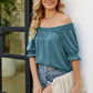 Full Size Short Flounce Sleeve Top