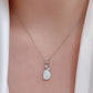 Women's Opal Oval Pendant Chain Necklace