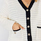 Contrast Trim Button Up Cardigan
