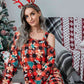 Christmas Asymmetrical Neck Long Sleeve Mini Dress