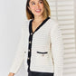 Contrast Trim Button Up Cardigan