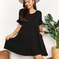 Full Size Double Take V-Neck Flounce Sleeve Tiered Dress