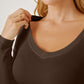 BasicStyle Round Neck Long Sleeve Cropped T-Shirt