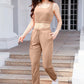 Hannah Waffle-Knit Cropped Tank and Drawstring Pants Set