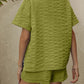 Collared Neck Short Sleeve Top and Shorts Set
