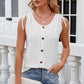 Eyelet Round Neck Wide Strap Tank