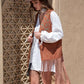Zoe&Hannah Fringe Hem Open Front Vest