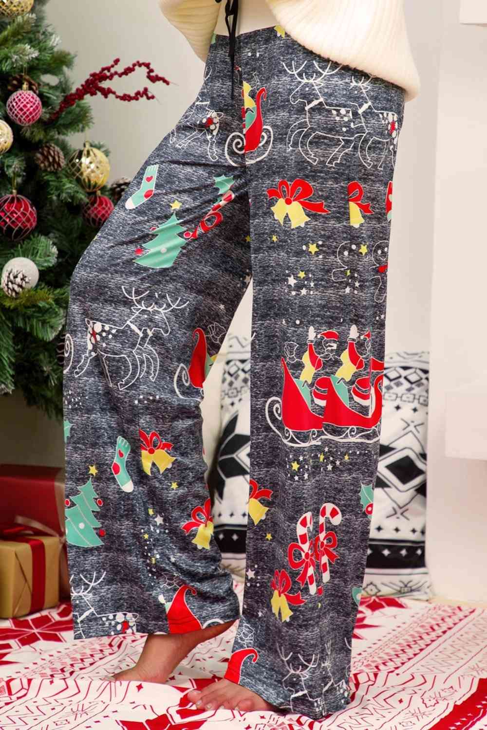 Christmas SANTA'S SLED Straight Leg Pants