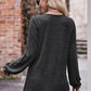 Long Flounce Sleeve Round Neck Blouse