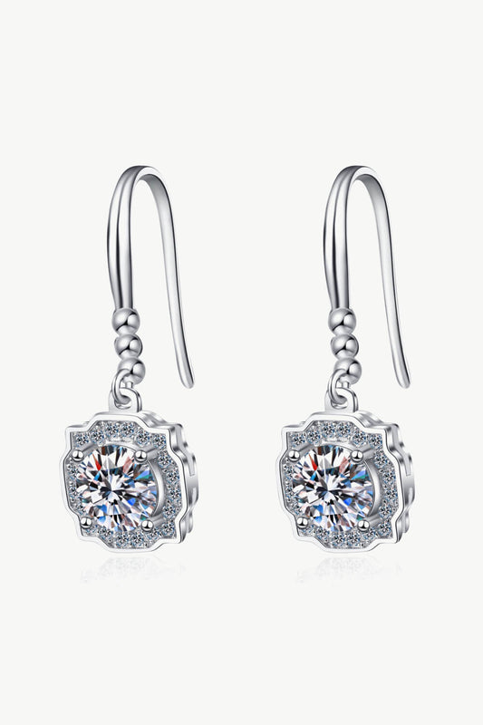 Women's 925 Sterling Silver Moissanite Hook Earrings