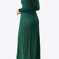 Women's Full Size Valencia Round Neck Empire Waist Pocket Dress
