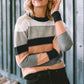 Striped Round Neck Long Sleeve Sweater