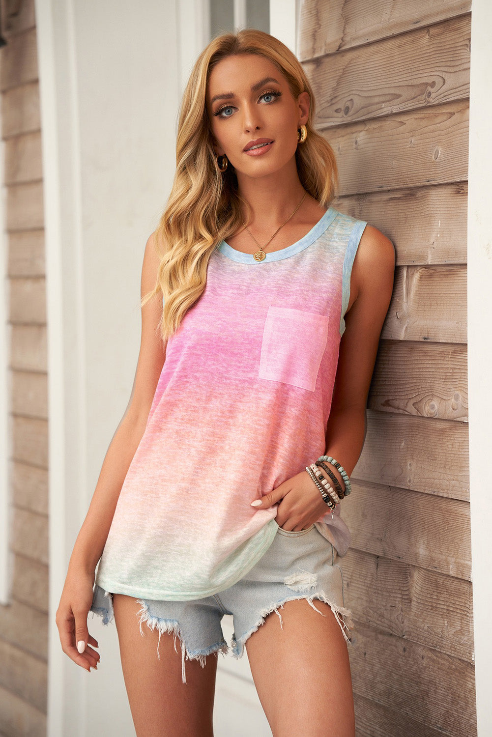 Malibu Dreams Full Size Gradient Pocket Tank